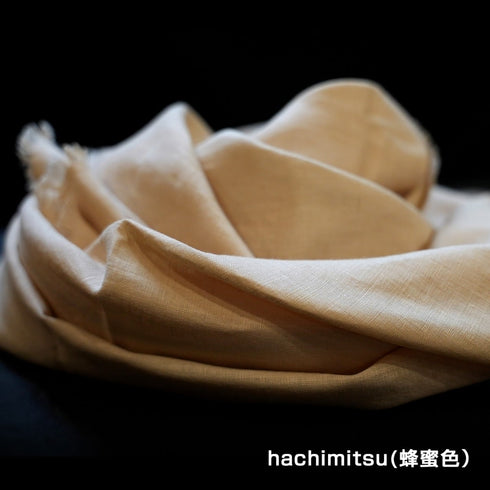 百日紅(サルスベリ)・草木染めリネンストール